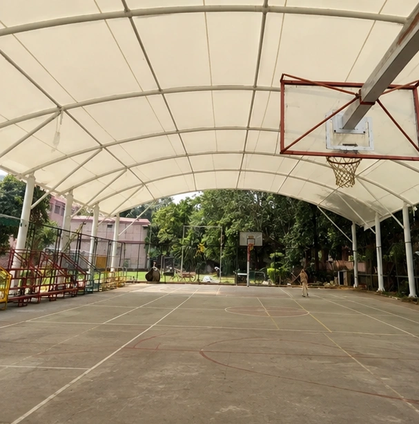 Vasant Valley School, Basketball Court tensile structure, Ekra Decor &mdash; photograph 2